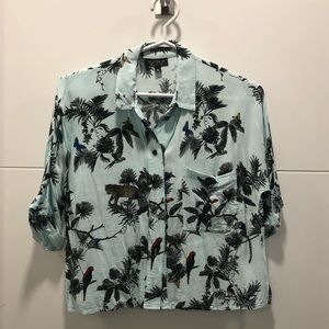 Topshop mint colour tropical shirt